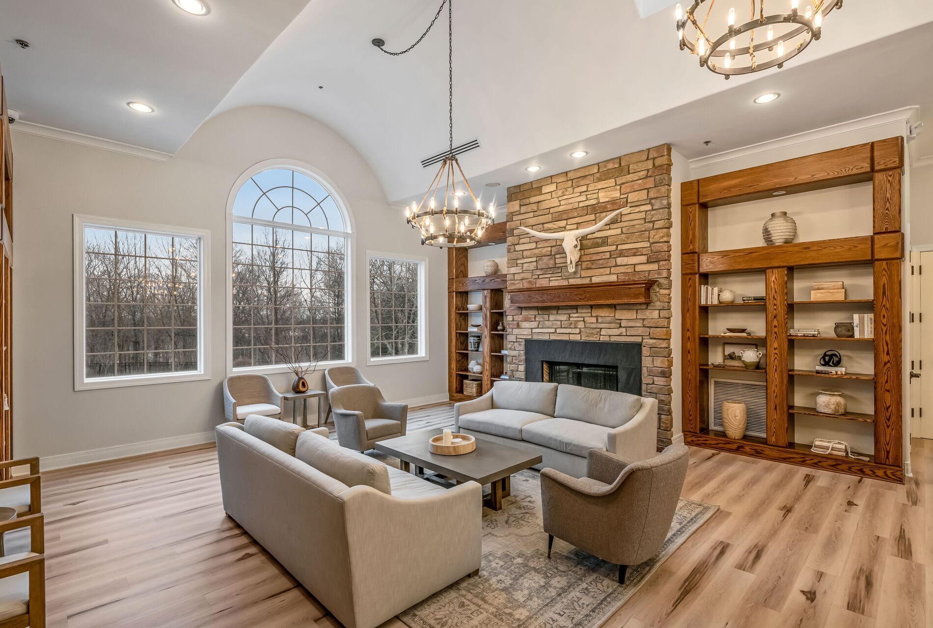 8 Fredericks St Bel Air at West Orange NJ Clubhouse Fireplace